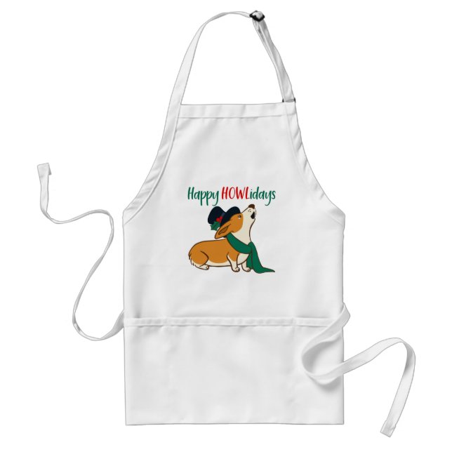 Delantal Navidades Corgi Singing Apron (Frente)