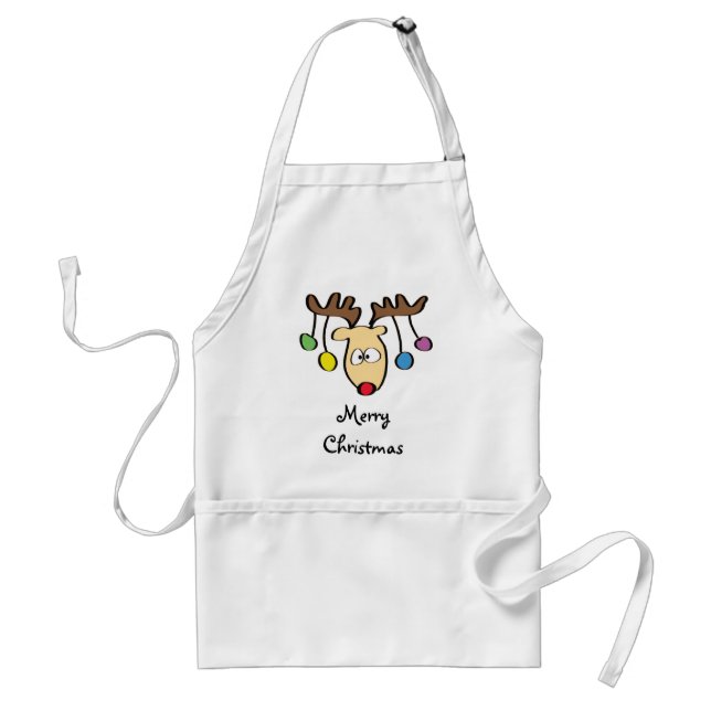Delantal Navidades cortan reno de nariz roja Personalizado (Frente)