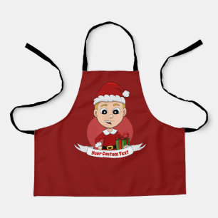 Delantal Navidades cortos muchacho con pelo rubio Apron