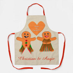 Delantal Navidades Cuidados Gingerbread Pareja Personalizad