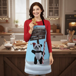 Delantal Navidades Cute Panda Cookie Baking Time Apron