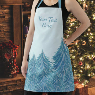 Delantal Navidades de acuarela de los árboles frutales de i
