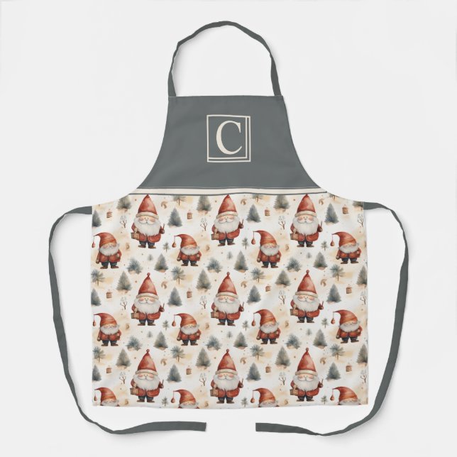 Delantal Navidades de acuarela Santa Claus 2 - (Anverso)