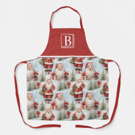 Delantal Navidades de acuarela Santa Claus 3 -