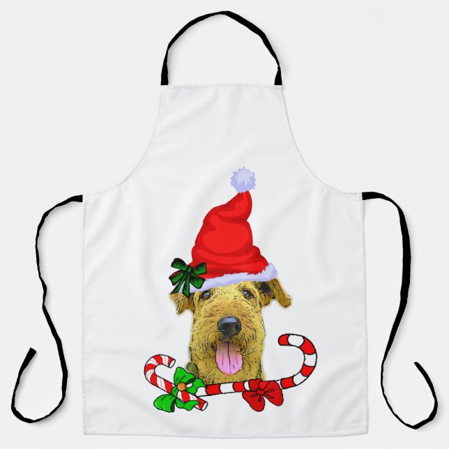 Delantal Navidades de Airedale Terrier (Anverso)