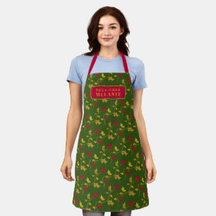 Delantal Navidades de bayas rojas holandesas personalizado 