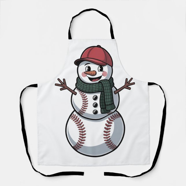Delantal Navidades de Béisbol de Snowden (Anverso)