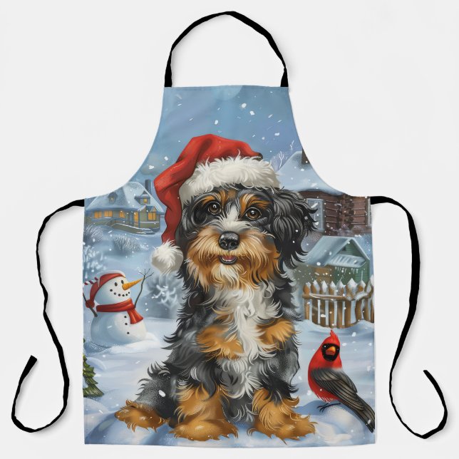 Delantal Navidades de Bernedoodle Dog Winter Wonderland (Anverso)