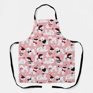 Delantal Navidades de Bichon Frise Pink Apron