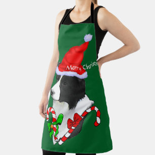 Delantal Navidades de Border Collie Santa Hat