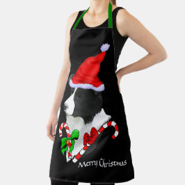 Delantal Navidades de Border Collie Santa Hat