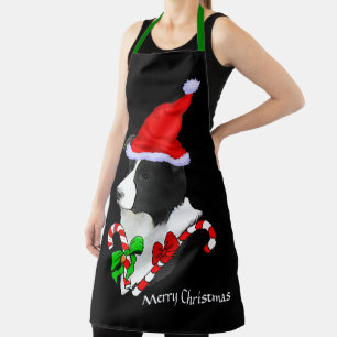Delantal Navidades de Border Collie Santa Hat