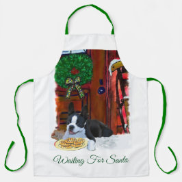 Delantal Navidades de Boston Terrier