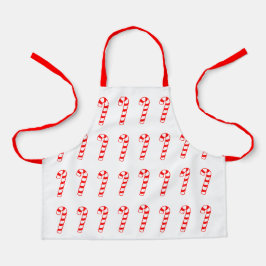 Delantal Navidades de Candy Cane Apron Blanco Rojo