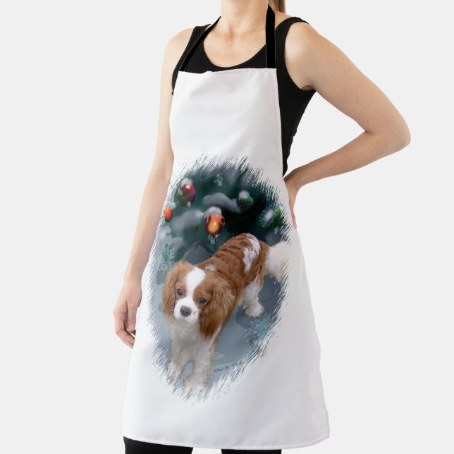 Delantal Navidades de Cavalier King Charles Spaniel (in situ)