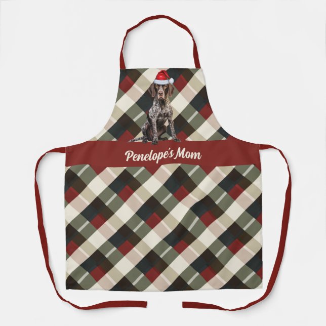 Delantal Navidades de caza Santa Dog con punteros GSP Cubie (Anverso)
