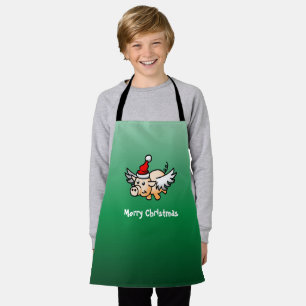 Delantal Navidades de cerdo voladores