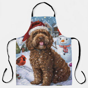 Delantal Navidades de Cockapoo Winter Wonderland Alegría