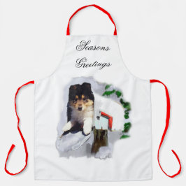 Delantal Navidades de Collie Puppy