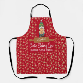 Delantal Navidades de Cookie Baking Crew Gnome Red Gold Sta