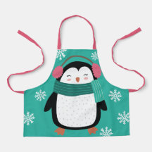 Navidades de copas de nieve de pingüino Personaliz