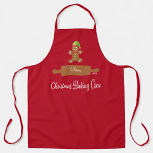 Delantal Navidades de Crew Red Monograma Apron
