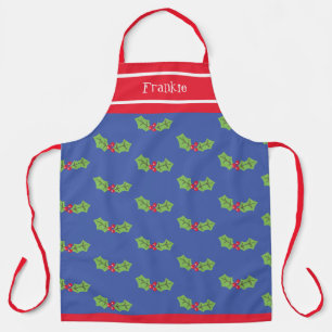 Delantal Navidades de Cute Holly y Berries personalizados