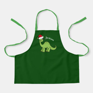 Delantal Navidades de dinosaurios ecológicos monograma Apro