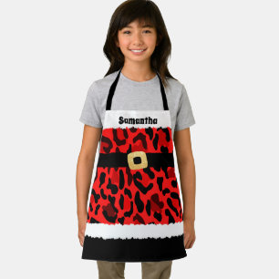 Delantal Navidades de disfraces de leopardo rojo imprimen n