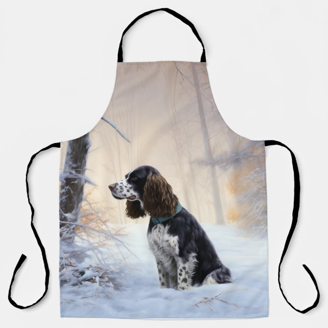 Delantal Navidades de English Springer Spaniel Let It Snow (Anverso)