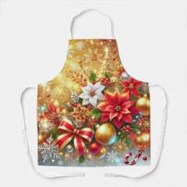 Delantal Navidades de espuma festiva Poinsettia Holiday Mag