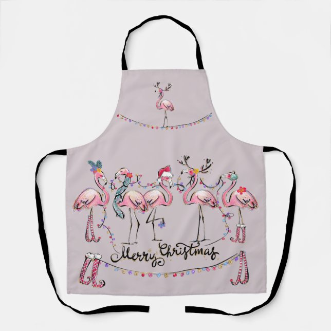 Delantal Navidades de Flamingo Fiesta Apron (Anverso)