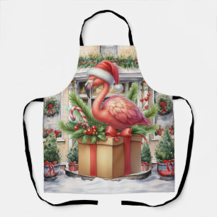 Delantal Navidades de Flamingo Tema