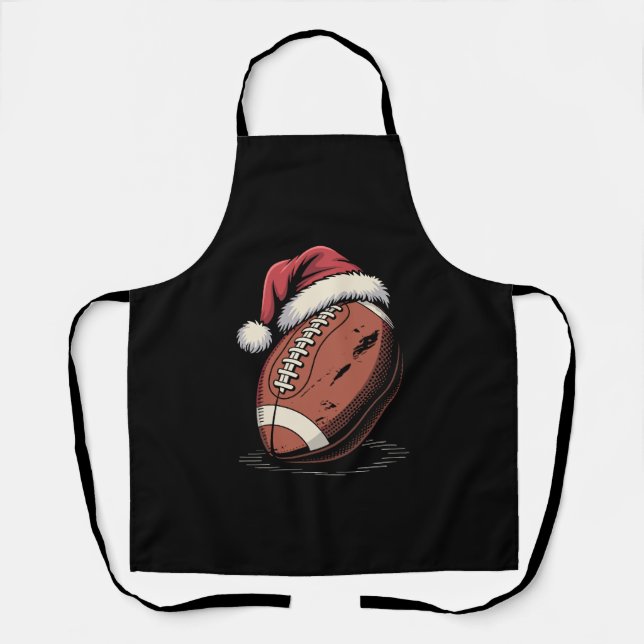 Delantal Navidades de fútbol americano Santa Hat Sports (Anverso)