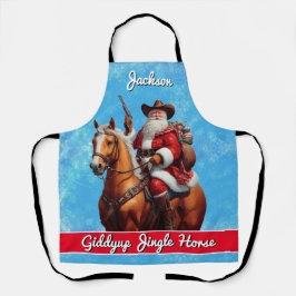 Delantal Navidades de Giddyup Jingle Horse Santa Claus