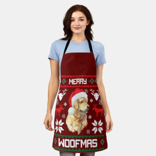 Delantal Navidades de Golden Retriever Dog Merry Woofmas Sw