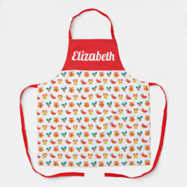 Delantal Navidades de Holly Bell con nombre personalizado d