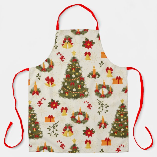 Delantal Navidades de impresión de época Apron (Anverso)
