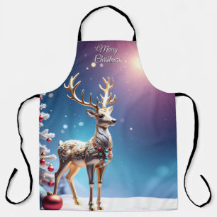 Delantal Navidades de joyas de reno en Apron