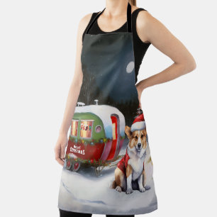 Delantal Navidades de la Caravana de Invierno Corgi Aventur