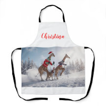 Navidades de la familia Giraffe en esquí divertido