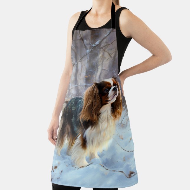 Delantal Navidades de la juguetería inglesa Spaniel Let It  (in situ)