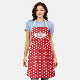 Delantal Navidades de la polka roja estrella de pastel pers