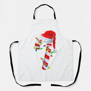 Delantal Navidades de la tripulación de Candy Cane alumbran