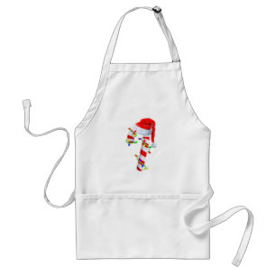 Delantal Navidades de la tripulación de Candy Cane alumbran