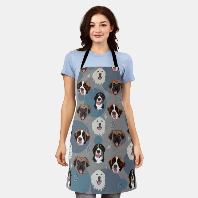 Delantal Navidades de los perros de montaña (Gastado)