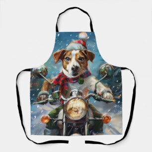 Delantal Navidades de moto de Jack Russell Dog Riding