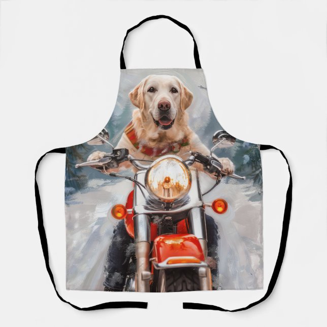 Delantal Navidades de motociclismo de perros de Labrador