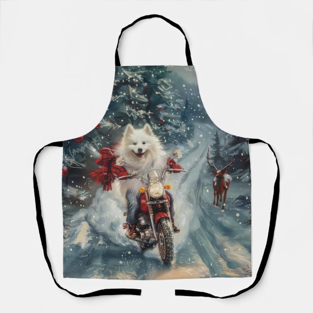 Delantal Navidades de motociclismo en esquimal americano (Anverso)