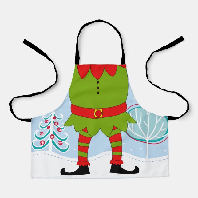Delantal Navidades de Navidad: Apron de las piernas del cue (Anverso)